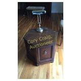 Octagon end table with 2 doors. Includes lamp a
