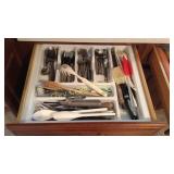 2 drawers of silverware and misc utensils