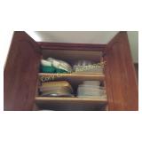 Just top 2 shelves, plastic ware and trays