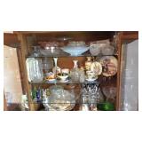 Porcelain Plates, Clear Glass, Pink Glass,