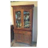Antique Oak Step Back Kitchen Cupboard 38 1/2" W