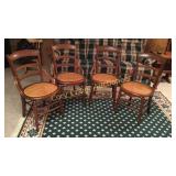 4 cane bottom chairs