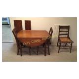 Drop Leaf 3 Cane Bottom Chairs