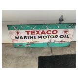 Metal Texaco marine motor oil sign 22" x 52"