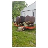 BBQ Smoker Cookers Mounted On Wells Cargo Trailer