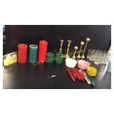 Assorted candles, Sets of candle holders, Set of