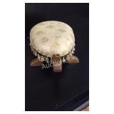 Wooden Turtle padded foot stool