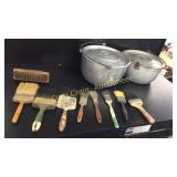 Two Large Metal Cooking Pots with lids, Assorted