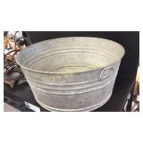 Large Metal Wash Tub and Assorted Jumper Cables