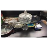 Collector pate, embroider thread, sun tea jar,