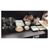 Lenox Crystal Candlestick holders, bowl, Cordon