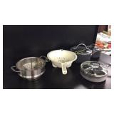 Pots and pans, skillet, colander, measuring cups