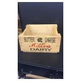 Butter Cheese Millers Dairy Wood Box