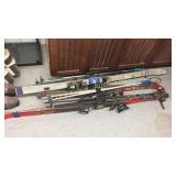 3 pair of cross country skis and 2 pair of boots