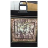 Wolf hiding in tree picture