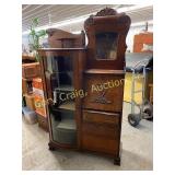 Antique Curio Cabinet and oak secretary