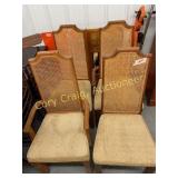 4 cane back cloth bottom chairs