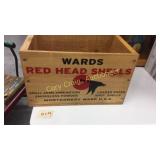 Red Head Shells wood box 14" wide 8.5" tall 9"