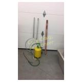 Fishing nets without the nets, pole, sprayer