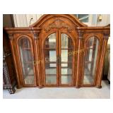 Floor hutch top. Lighted 6  glass shelves. 77.5"