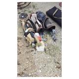 3 bags of golf clubs