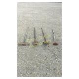 Hoe, shovels and rake