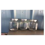 3 canister jars, Ball drinking jars, drinking