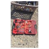 Basket of misc. hamer, drop cord, bug spray,