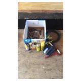 De icer, stabilizer, carb cleaner, box of misc,