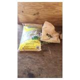 Pelletizd gypsum and a seeder