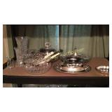 Silver Plate and Clear Glass