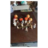 Homco Thanksgiving bears and pumpkins wooden