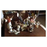 Porcelain soaring Eagle, bird figurine, Denim