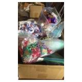 Christmas ribbon, bows, garland, napkins, craft