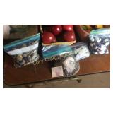 Fruit decor, Legos, marbles, rock, flower frogs