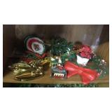 Wreath, poinsettia, bells, Christmas decor