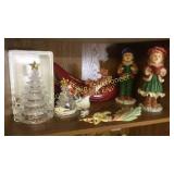 Lighted up Christmas trees (they all work),