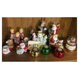 Santas, snowman, and candles