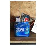 Container full of jigsaw blades