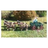 Concrete Wagon Boy & Girl (4) Horse