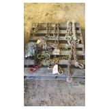 Pallet Of Assorted Log Chains SOME HAVE HOOKS
