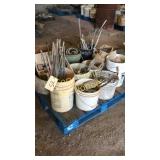 Pallet of ties and hardware for masonry