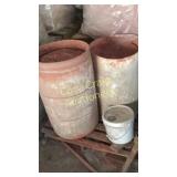 (2) Plastic Trash Cans Of Mortar Color
