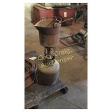 Lead pot and burner with propane bottle