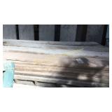 Lumber and sheets of plywood