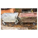 (2) Metal Mortar Boxes With Wheels