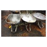 (3) Wheel Barrels (1) MISSING A WHEEL
