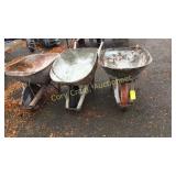 (3) Wheel Barrels (2) MISSING HANDLES