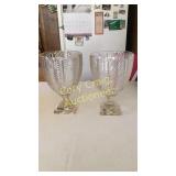 Lead Crystal Glass Urn 12" T