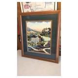 Village Picture  26 30 1/4"  Artist Jaksobsen